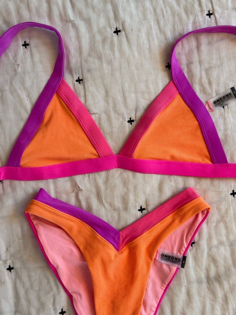 ONEONE swim bikini top and bottom, new